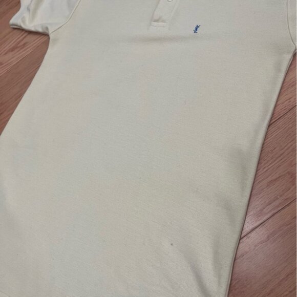 Vintage ves aint aurent portswear ellow 00 otton olo hirt - Picture 8 of 11